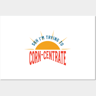 Cornhole Pun Shh I'm Trying to Corn-centrate Posters and Art